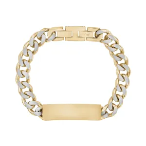 11mm Two Tone Cuban Link ID Bracelet