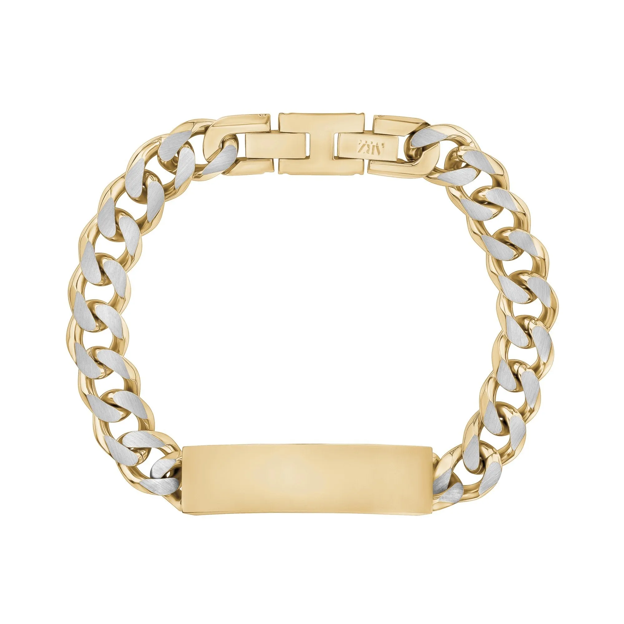 11mm Two Tone Cuban Link ID Bracelet