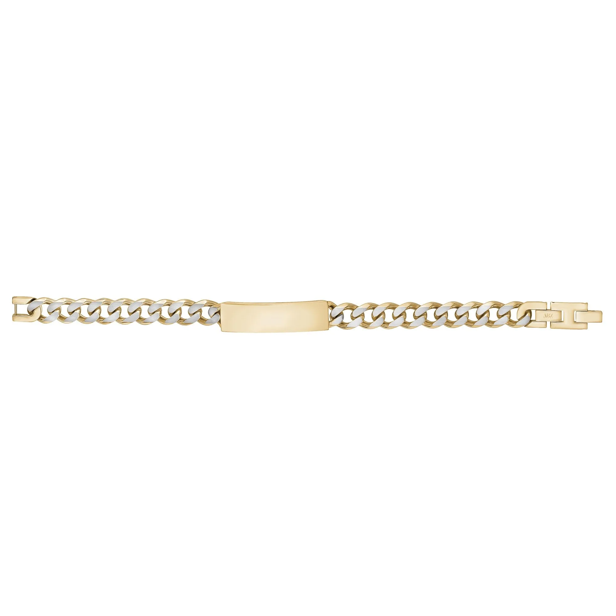 11mm Two Tone Cuban Link ID Bracelet