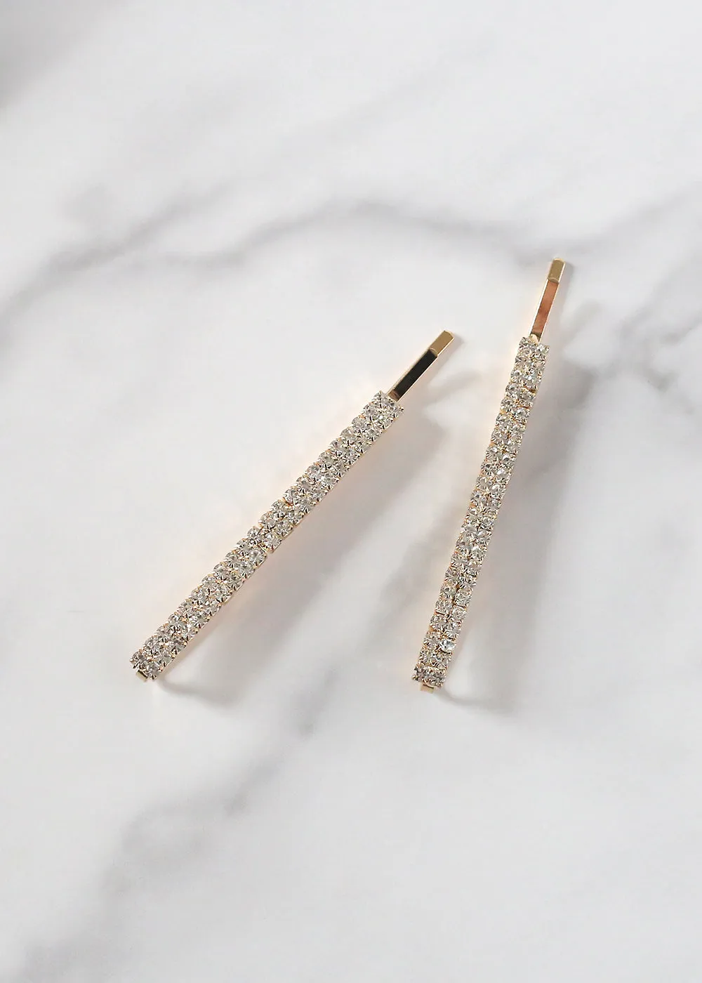 2 Piece Double Rhinestone Hair Pin