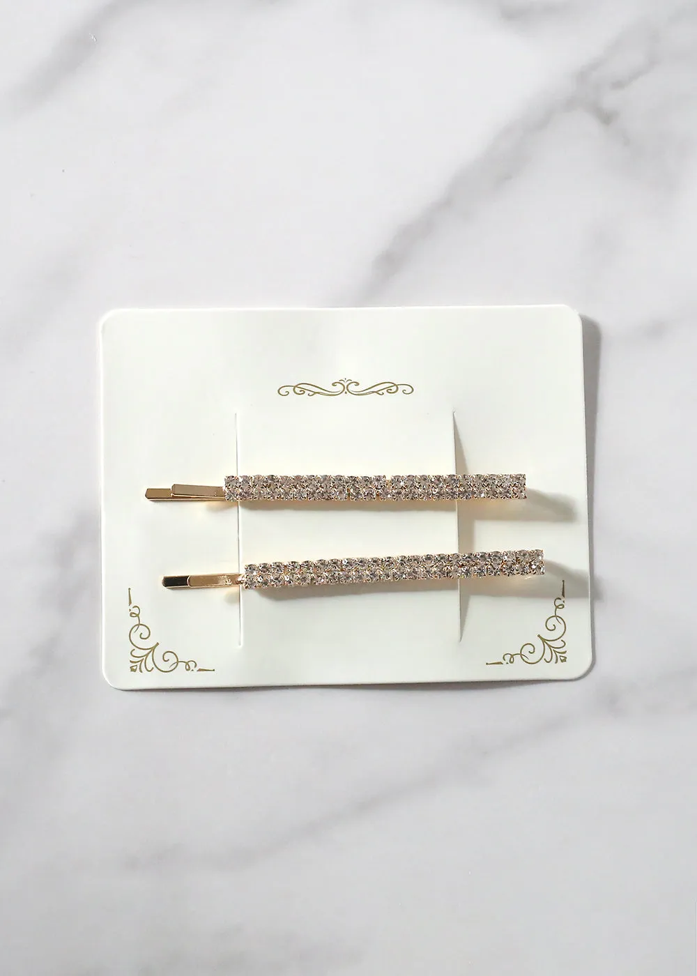 2 Piece Double Rhinestone Hair Pin