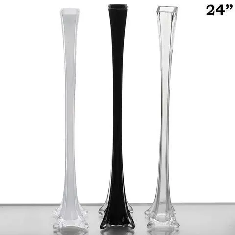 24" Black Eiffel Tower Vases-12pc