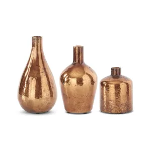 Antique Bronze Matte Glass Bottle Vases