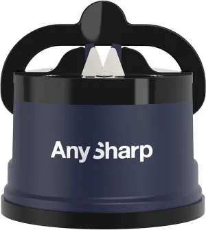 AnySharp Pro Knife One Handed Use Sharpener With Power Grip Surface – Navy