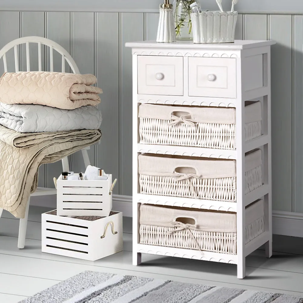 Artiss 3 Basket Storage Drawers - White