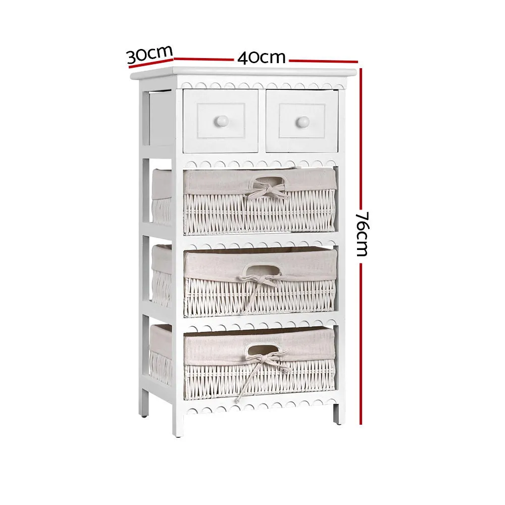 Artiss 3 Basket Storage Drawers - White