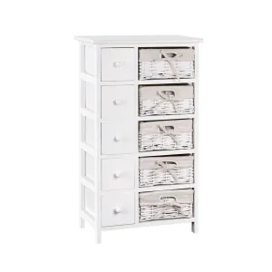 Artiss 5 Basket Storage Drawers - White