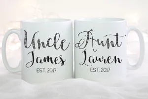 Aunt and Uncle Mugs, Aunt Mug, Personalized Gift, Uncle Mug, Gift for Aunt, Gift For Uncle, Baby Reveal, Pregnancy Announcement Mug,