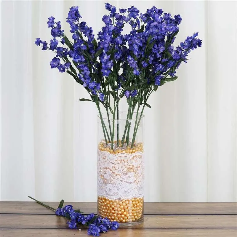 Baby Breath Bush Artificial Silk Flowers - Navy Blue