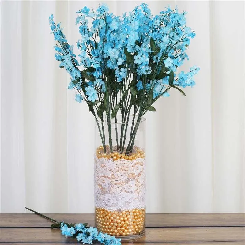 Baby Breath Bush Artificial Silk Flowers - Turquoise