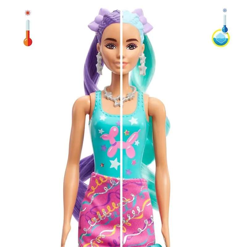 Barbie Color Reveal Glitter Doll with Blue and Purple Hair