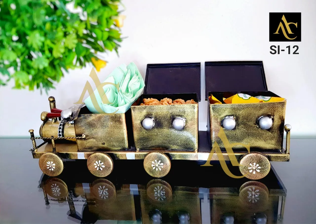 Beautiful Metal Train For Serving Dry Fruits in Parties-SAVO001DFT