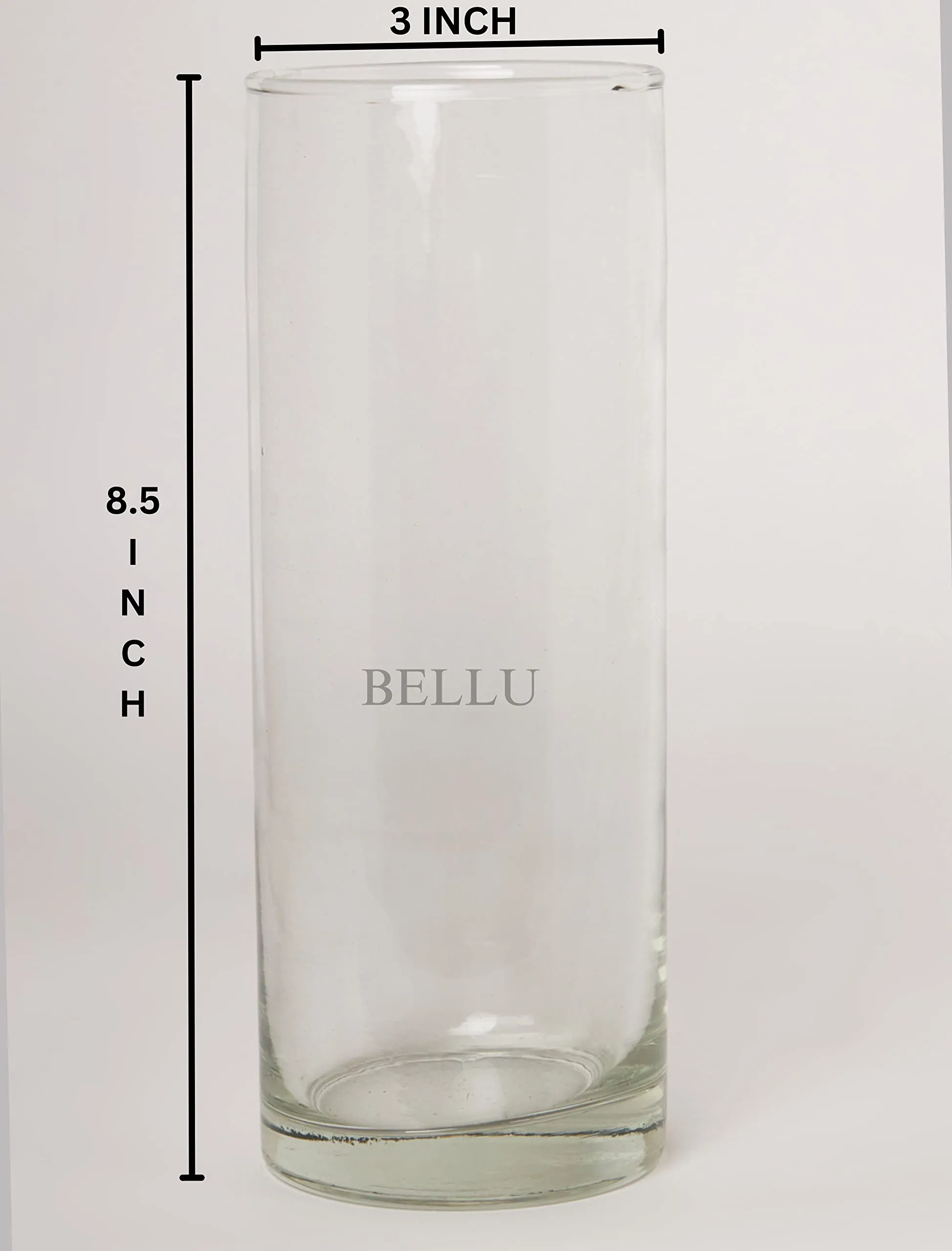 BELLU Glass Cylinder Vases 8.5 Inch Tall - Multi-use: Pillar Candle, Floating Candles Holders or Flower Vase – Perfect as a Wedding Centerpieces Pack of 1(Clear)