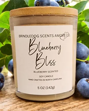 Blueberry Bliss 5 oz Scented Soy Candle Clear Jar