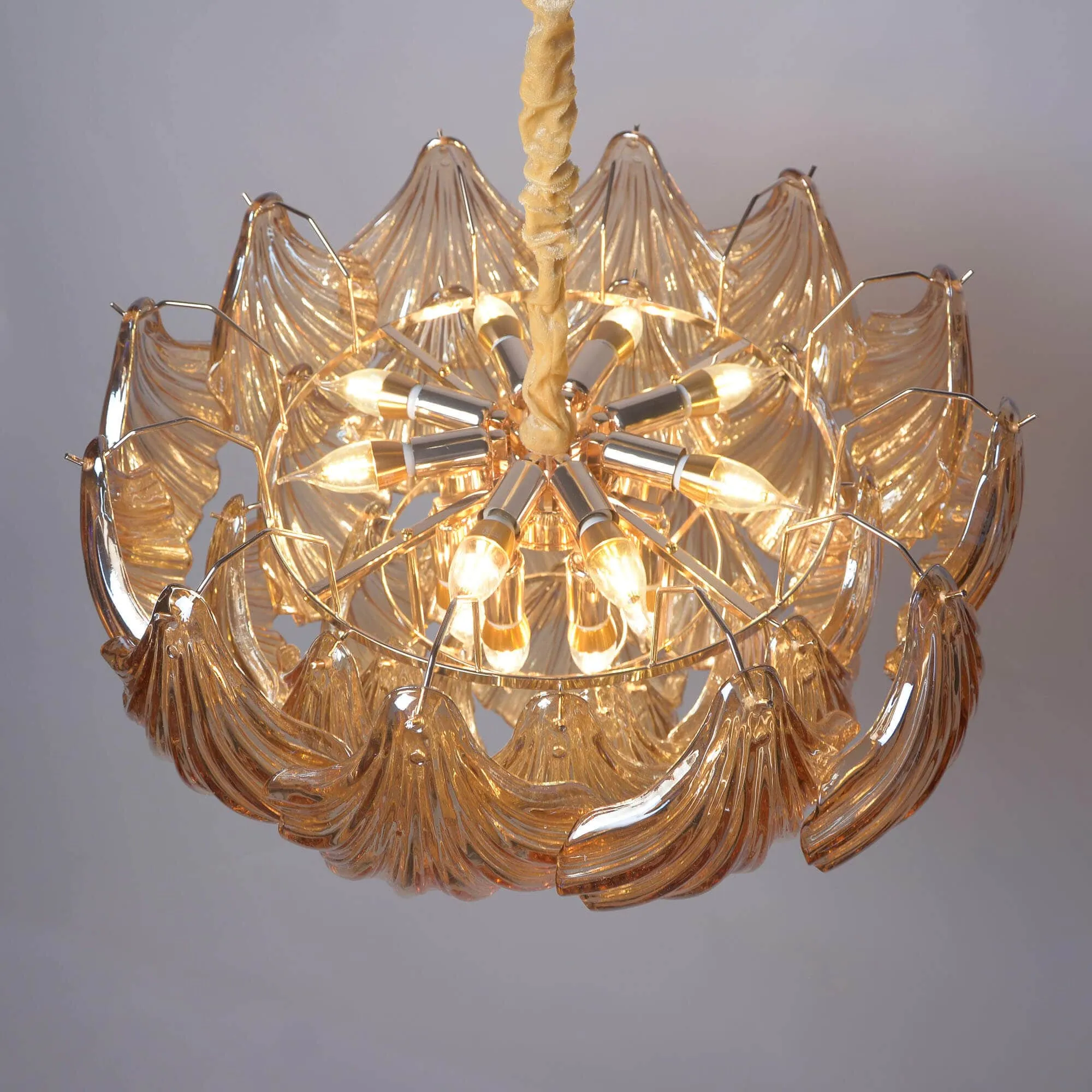 Brassica Modern Glass Leaf Chandelier