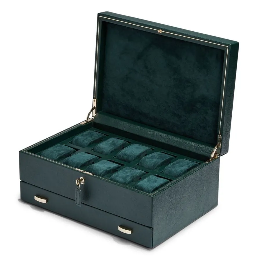 British Racing 10 Piece Watch Box With Storage