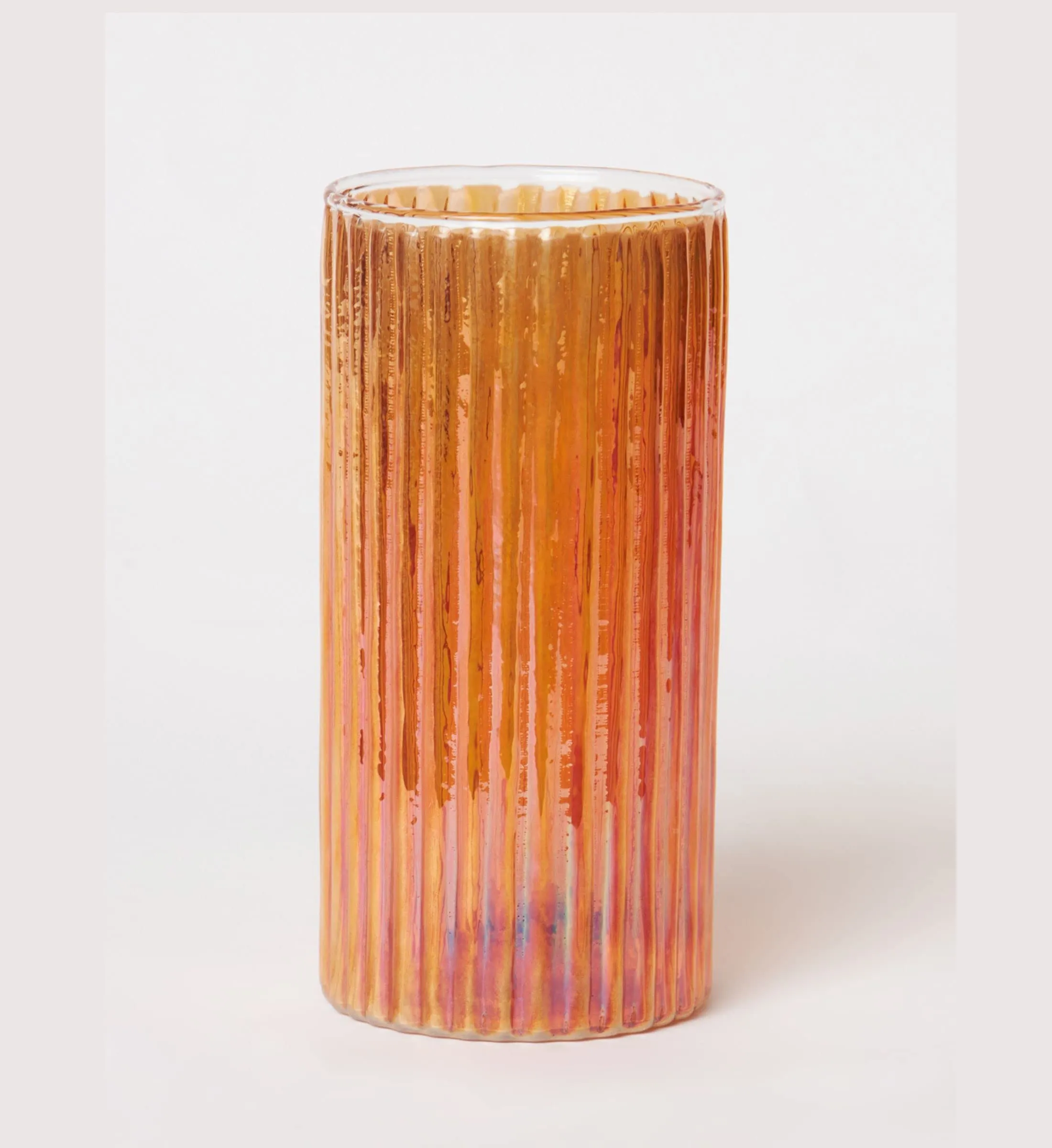 Bs amor Glass Cylinder Vases 6.3 Inch Tall - Multi-use: Pillar Candle, Floating Candles Holders or Flower Vase – Perfect as a Wedding Centerpieces Pack of 1 Silaidar(Orange)