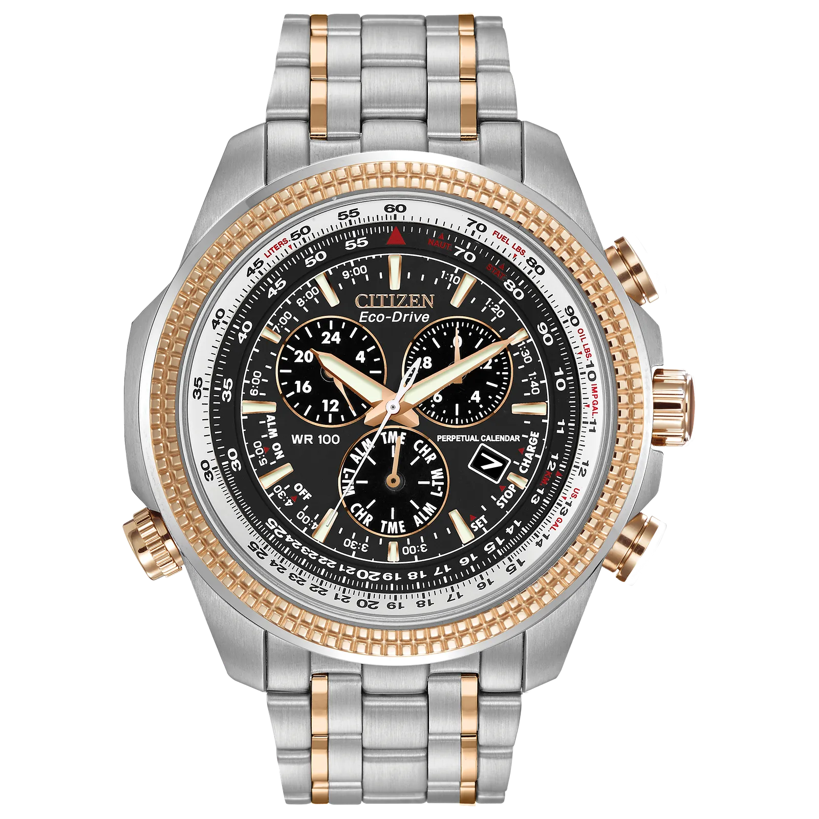 Citizen Eco Drive Perpetual Chronograph Two Tone Watch BL5406-56L