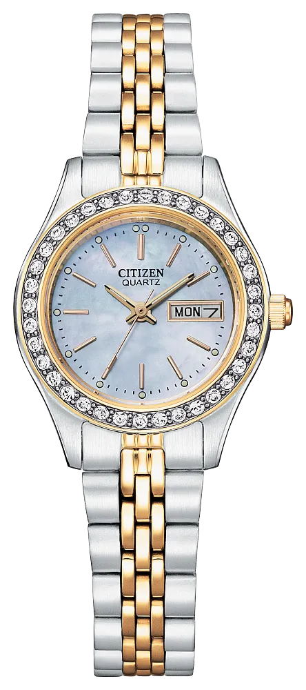 Citizen Quartz Two Tone Watch with Day/Date EQ0539-56Y