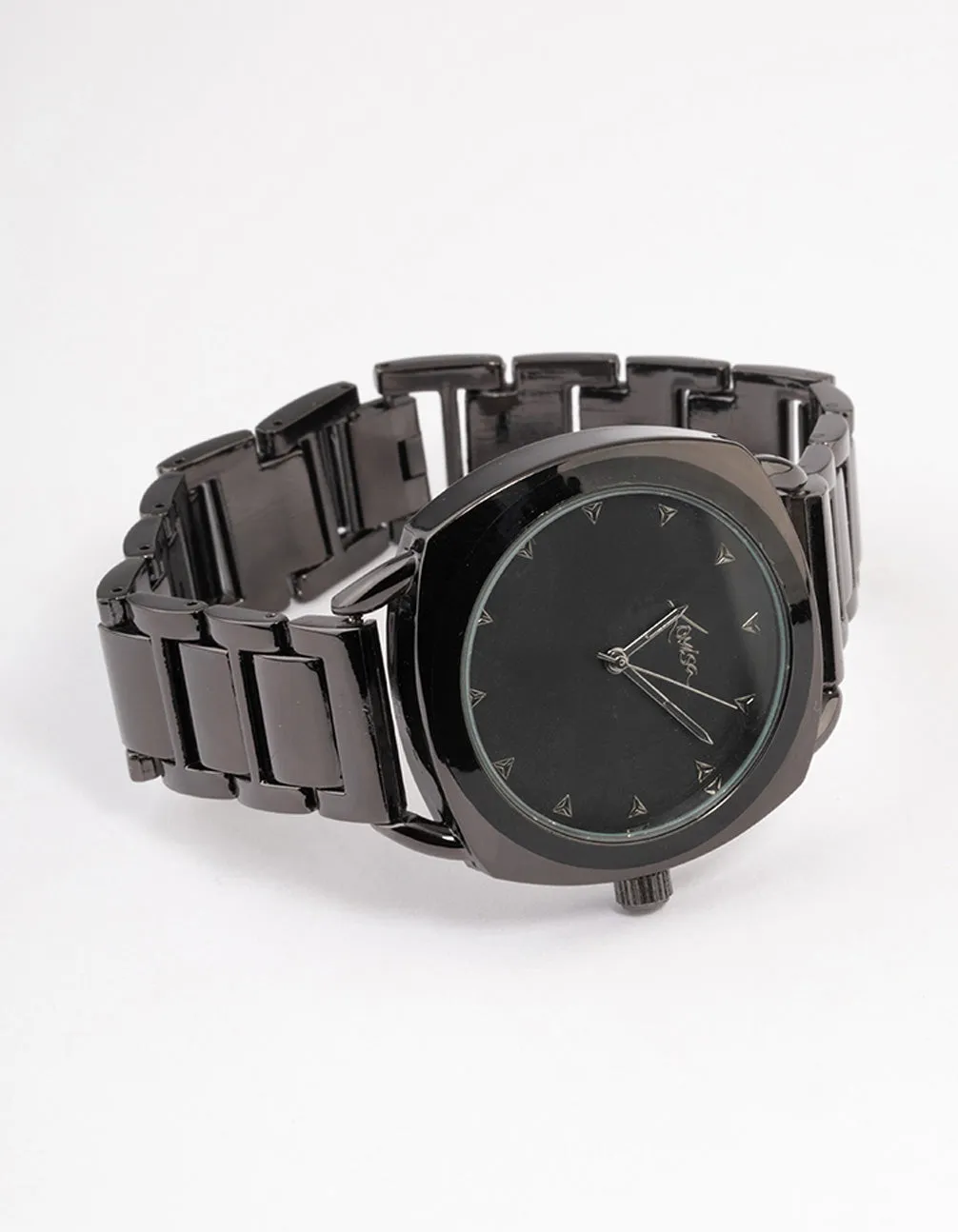 Coated Black Square Face Link Watch