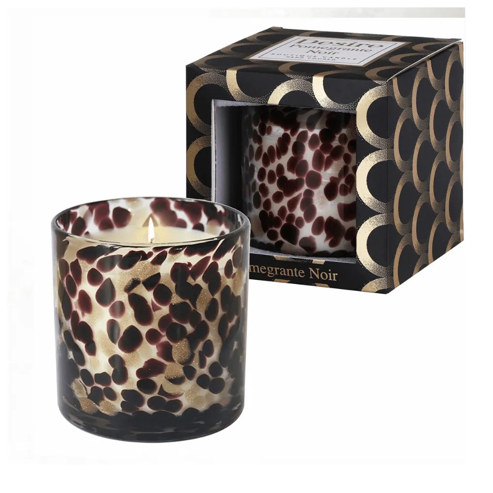 Desire Pomegranate Noir Scented Glass Soy Wax Candle