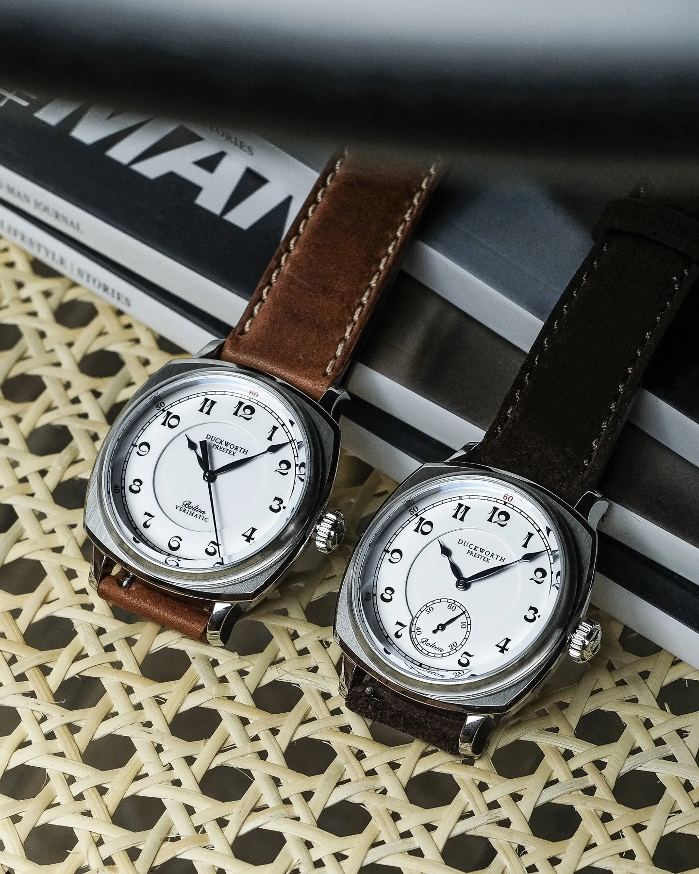 DP Watch Bolton Small Seconds White Black Leather