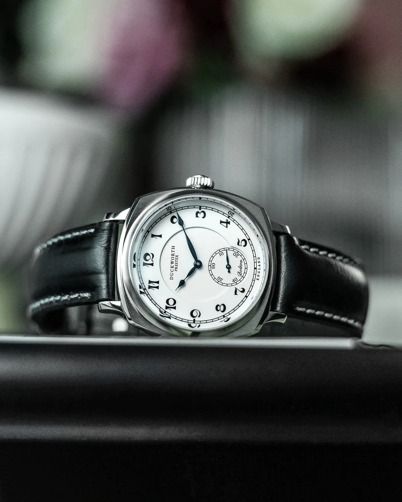 DP Watch Bolton Small Seconds White Black Leather