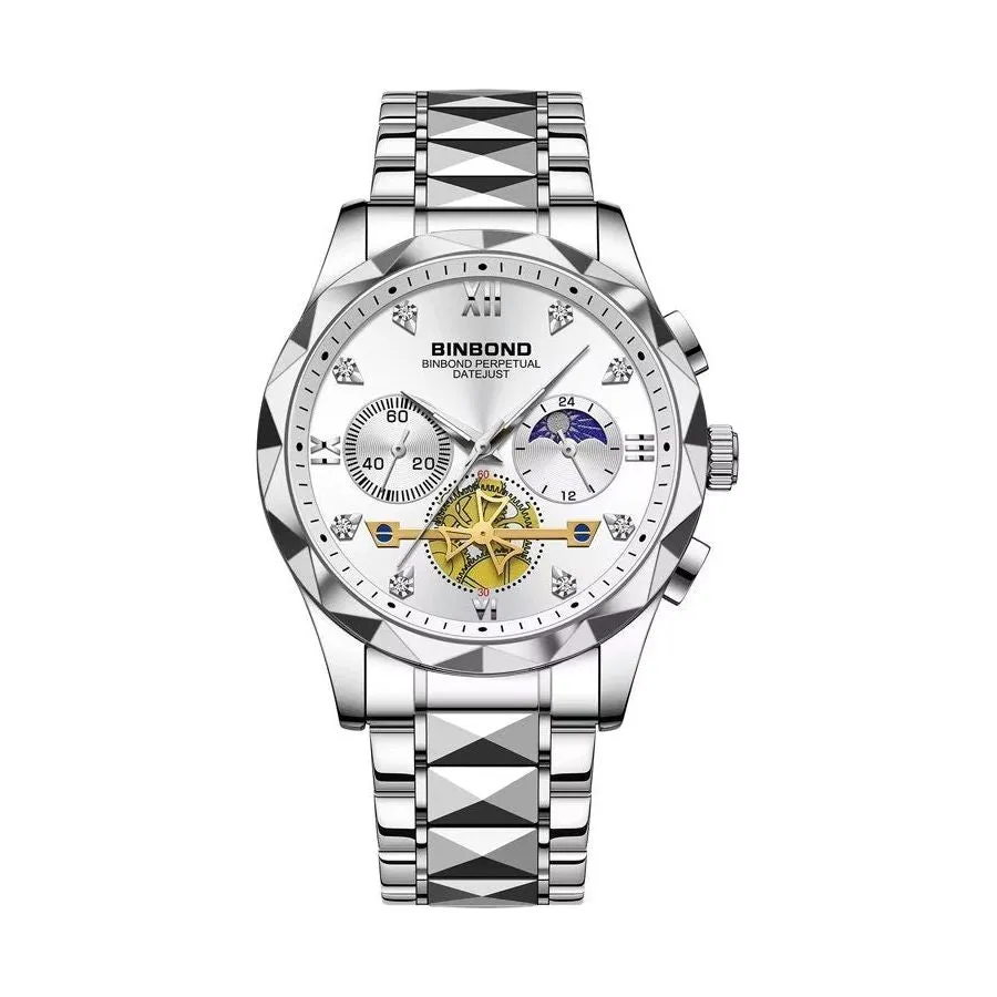 Elegant Crystal Glass Round Quartz Watch