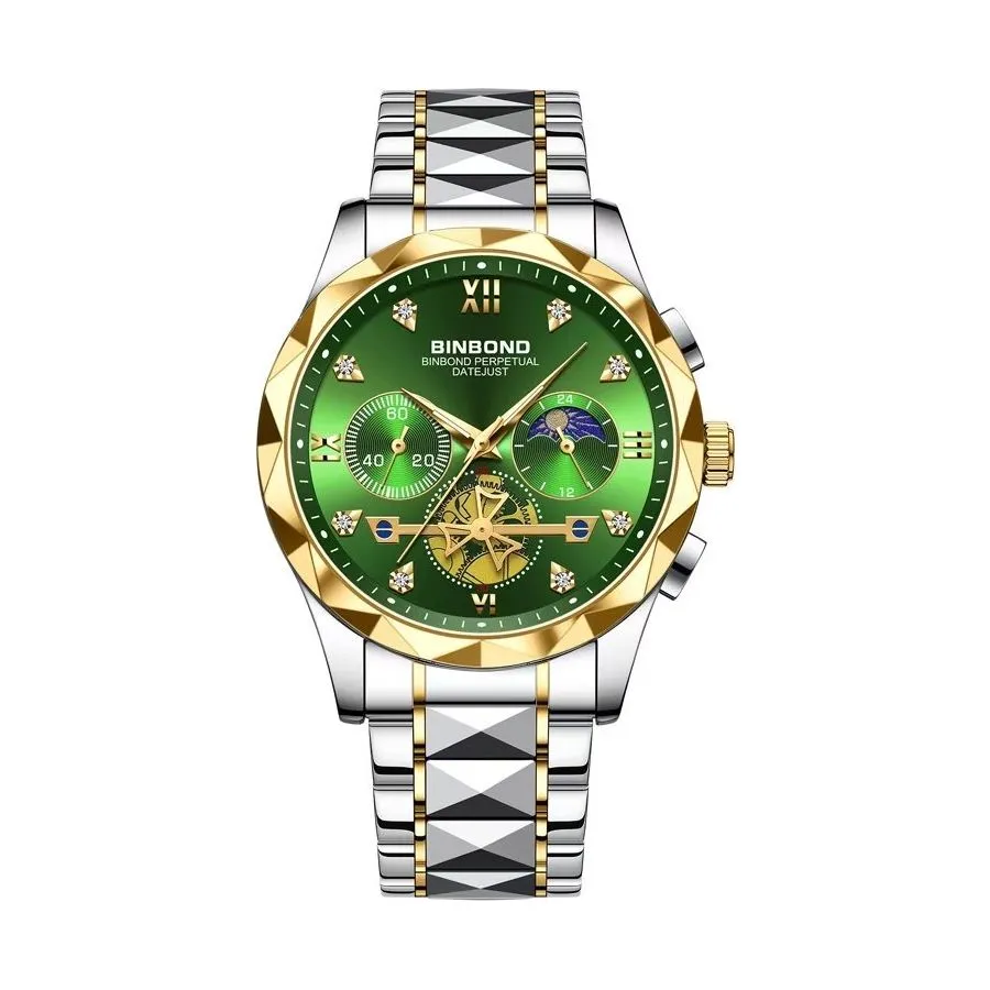 Elegant Crystal Glass Round Quartz Watch