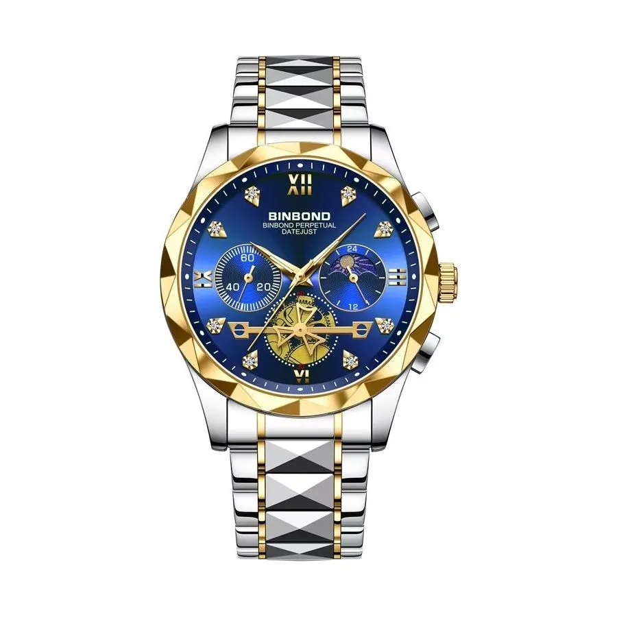 Elegant Crystal Glass Round Quartz Watch