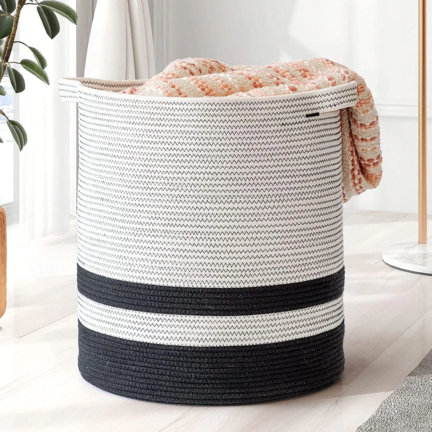 Foldable Wardrobe Cotton Mini Rope Laundry Basket