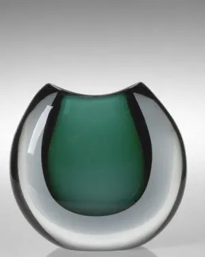 Green and White Coral Murano Vase - Angie Homes