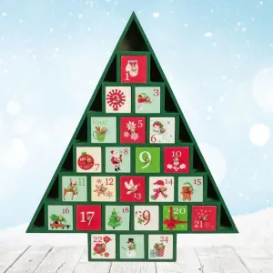 Green Tree of Treasures - Wooden Advent Calendar