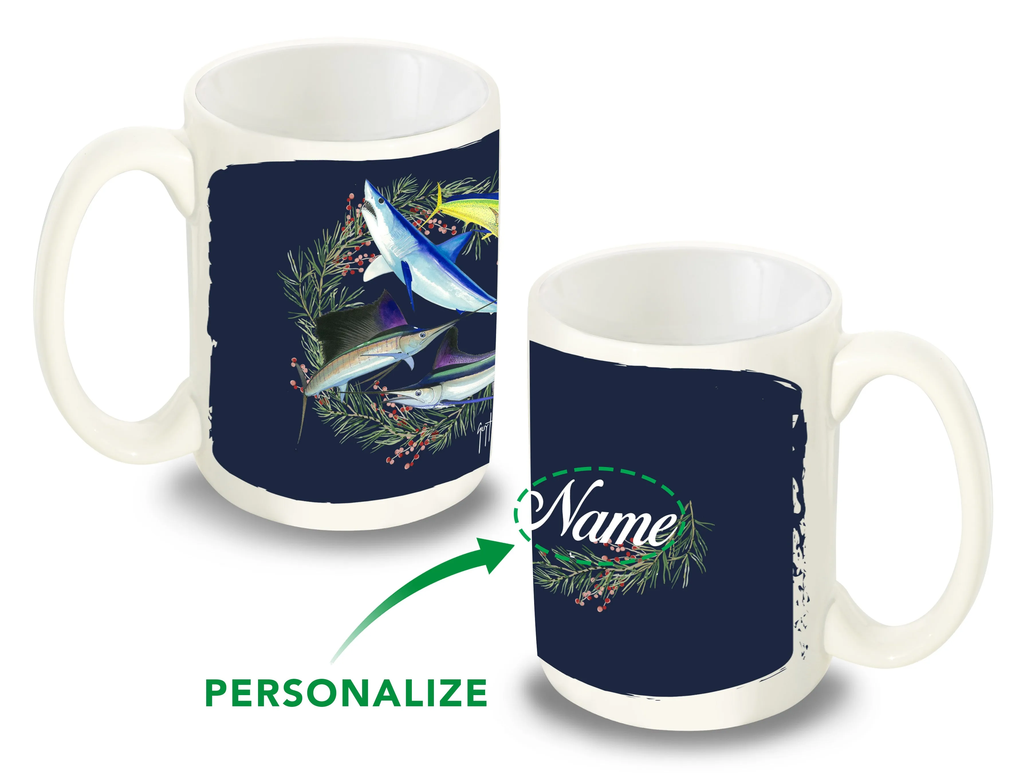 Holiday Wreath Custom Mug