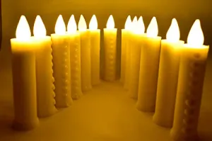 LED Pillar Candles, Warm Yellow Ambient Light for Home Decoration, Christmas Candle, Battery Operated (Set of 36)