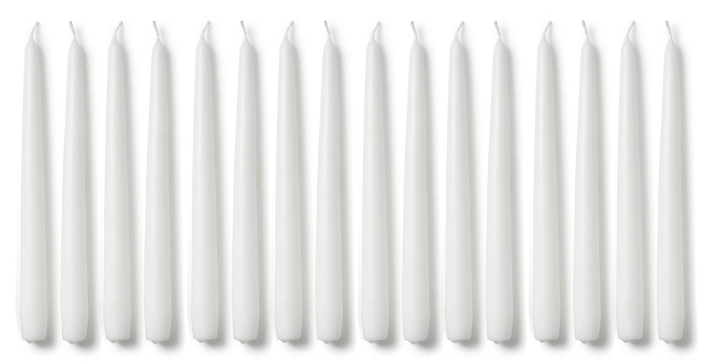 Luces Smokeless Scented Paraffin Wax White Tapered Stick Candles Decorations for Living Room, Hall Room, Dinner Table,Birthday Party, Pack of 16