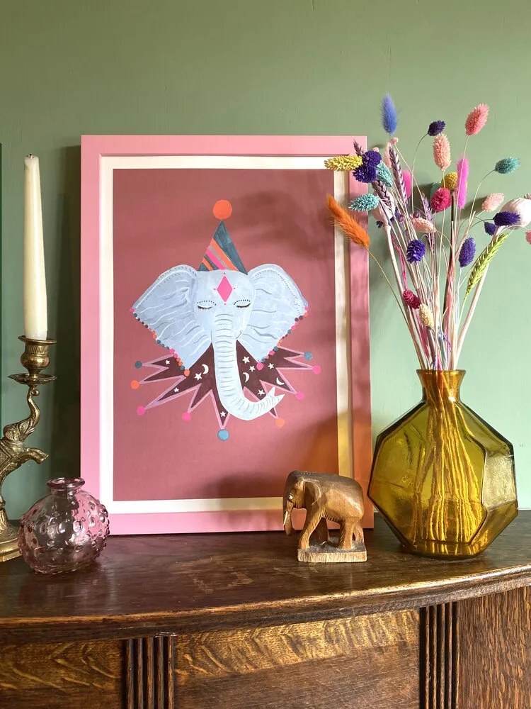 Magical Party Elephant Art Print