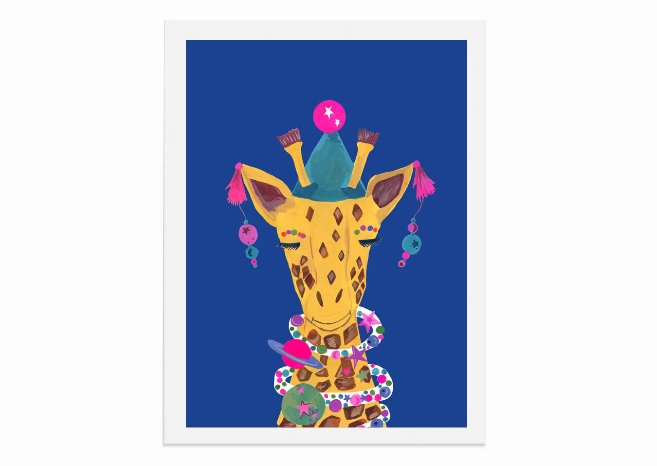 Magical Party Giraffe Art Print