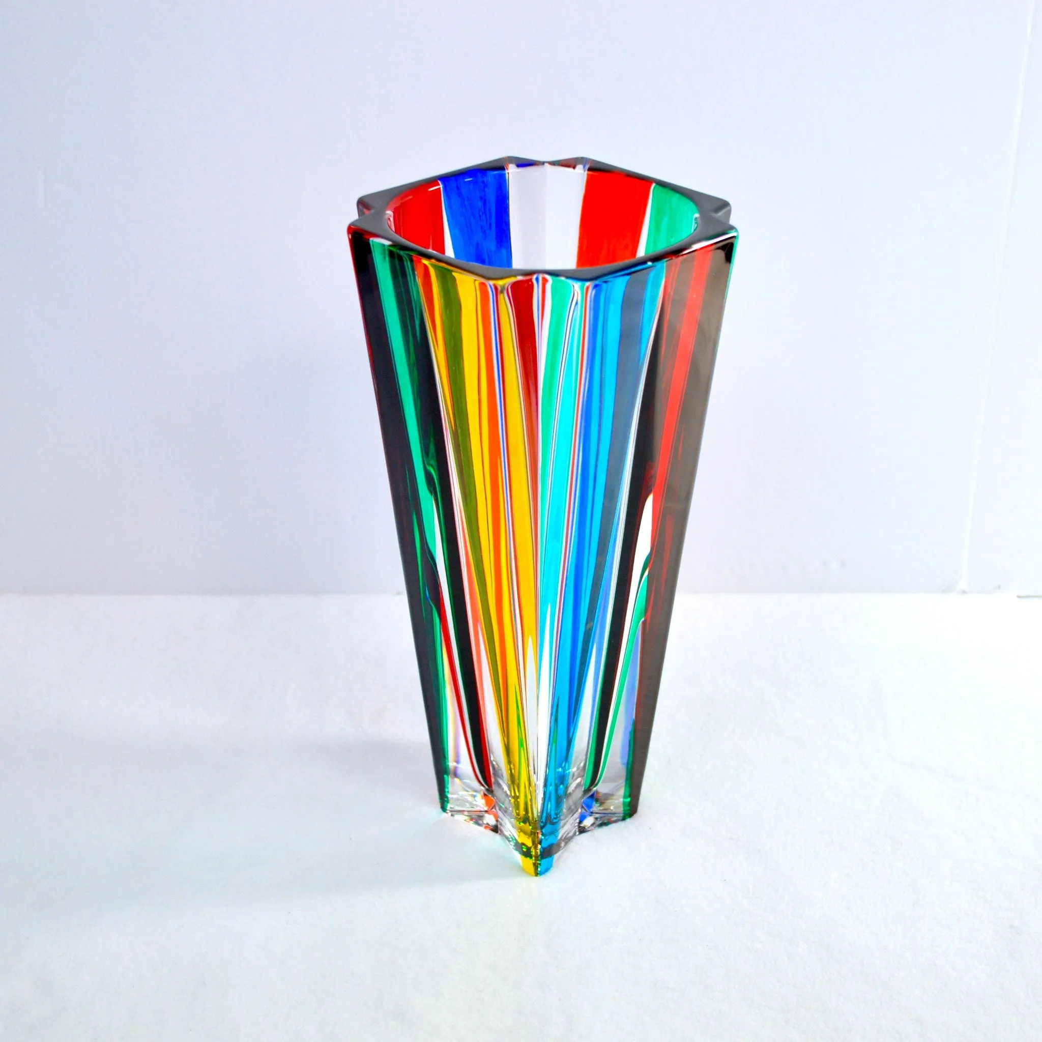 Metro Luxury Vase, Hand Painted Crystal, Made in Italy