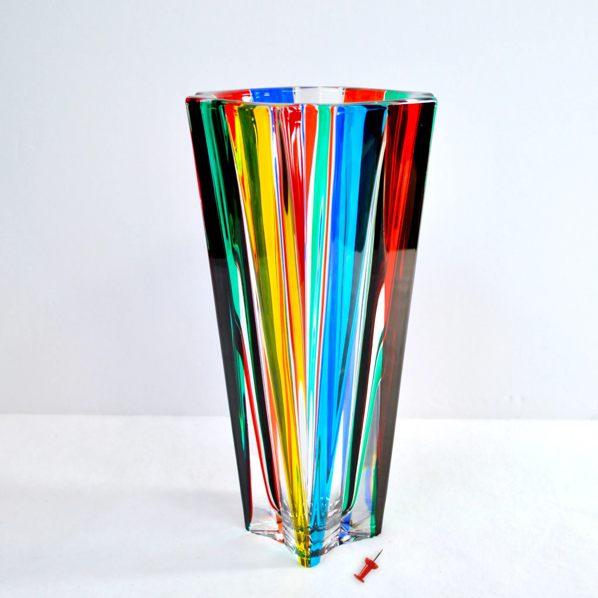 Metro Luxury Vase, Hand Painted Crystal, Made in Italy