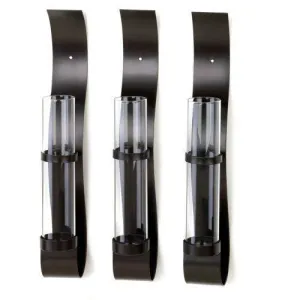 Modern Black Wall Vases Set