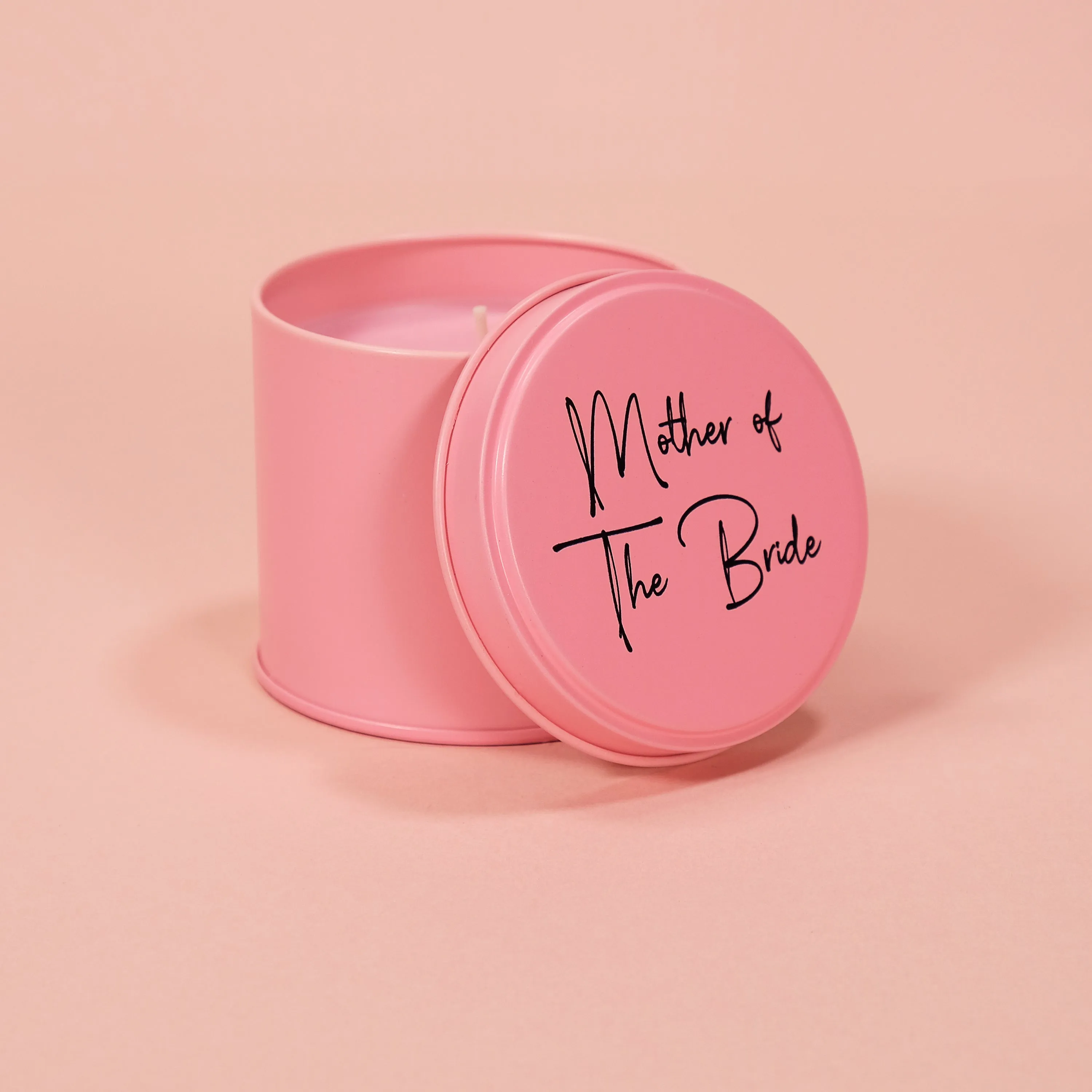 Mother of The Bride Pink Tin Candle