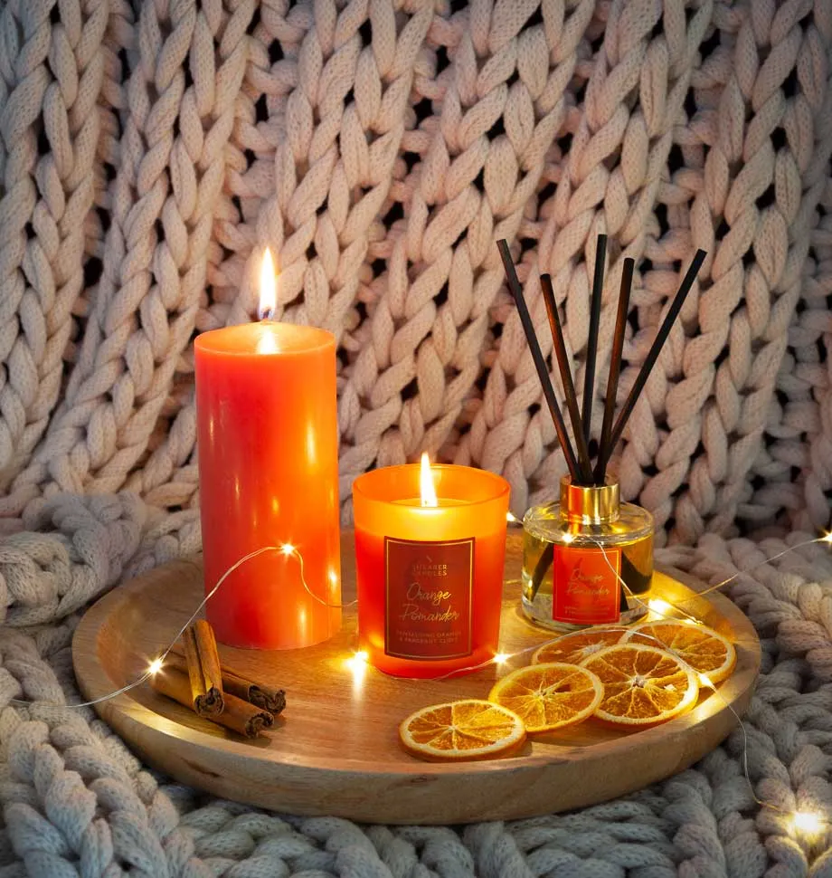 Orange Pomander Jar Candle