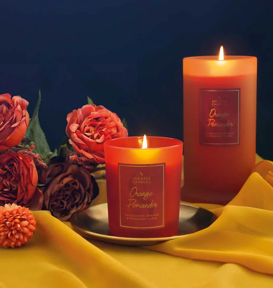 Orange Pomander Jar Candle