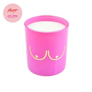 Pink Ribbon Bright Pink Boobs Candle