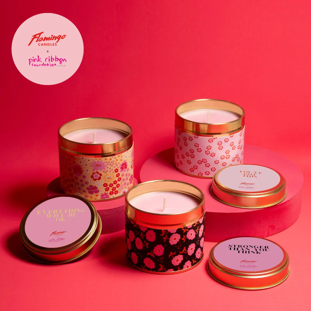 Pink Ribbon You've Got This Thoughtful Floral Tin Candle