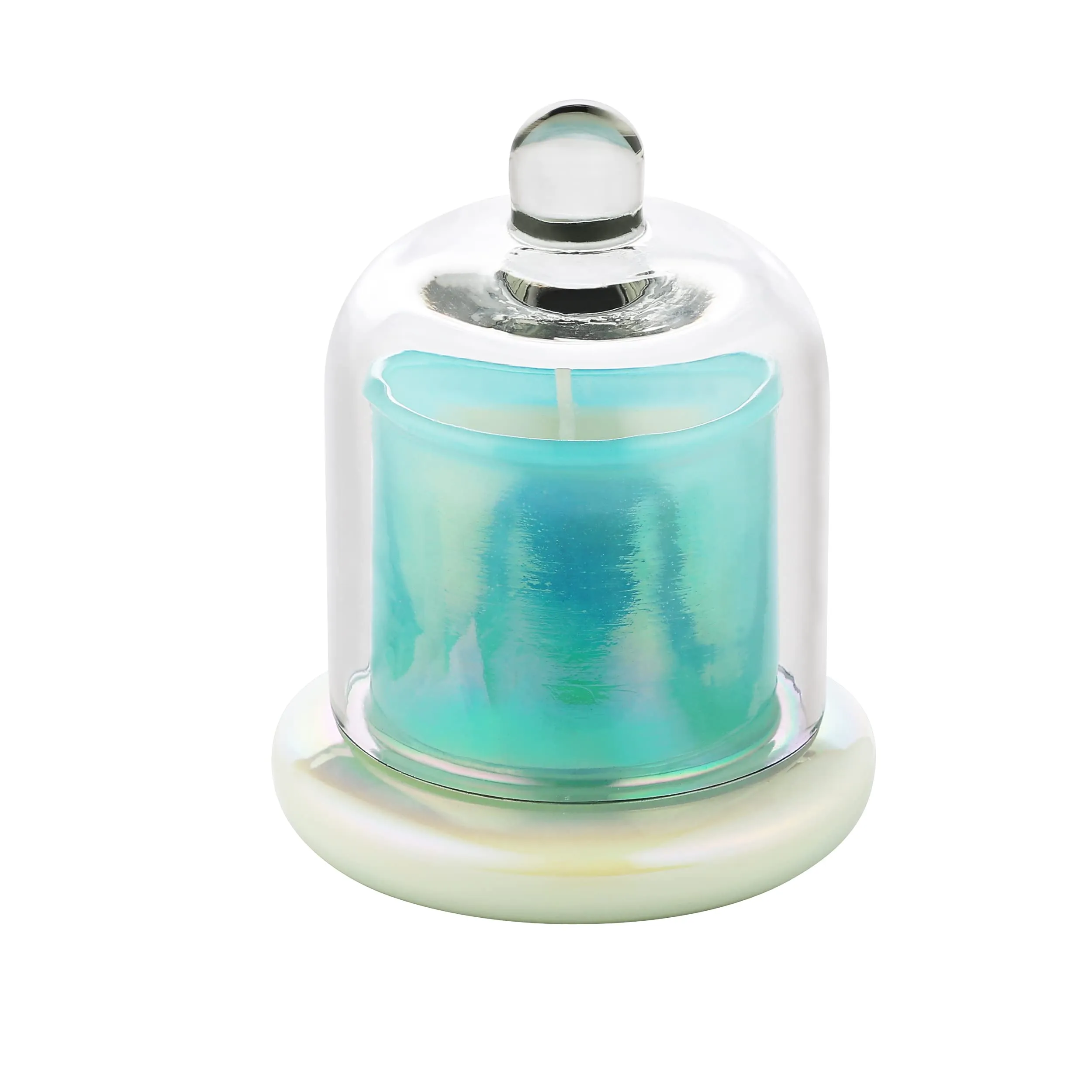 PROSPERRO LUMO by Parkash Candles Glaide Fragrance Aqua Blue Bell Jar Candle || Fragrance Candles for Home || Bell Jar Candles || Home Decoration (100% Soy Wax) (Bell JAR Aqua Blue Gift Box)