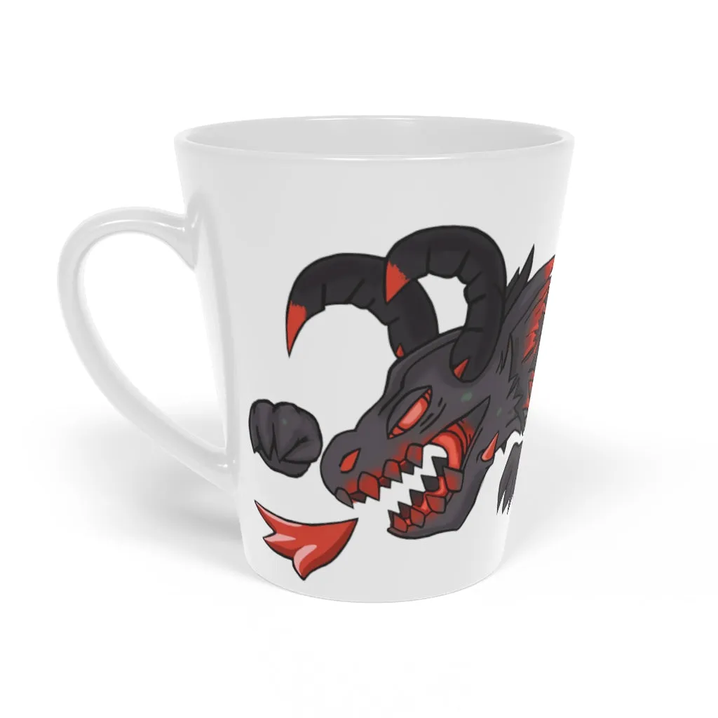 Red Black Dragon Gun Latte Mug, 12oz