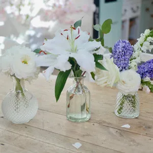 Ribbed Glass Bottle Vases (3 Sizes) - Wedding Vases