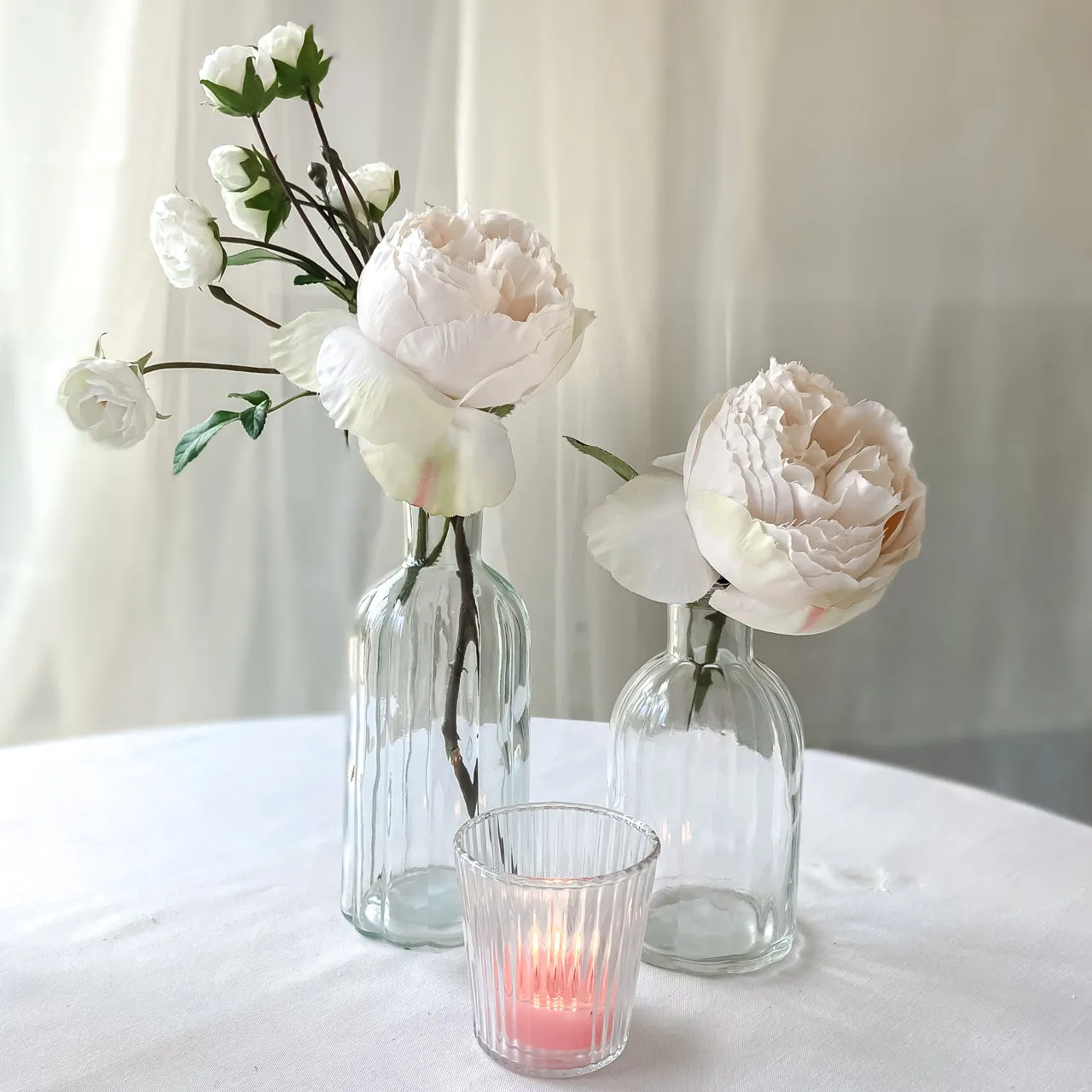 Ribbed Glass Bottle Vases (3 Sizes) - Wedding Vases